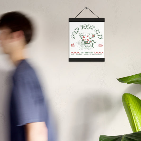 NYC Pizza Poster with Hangers