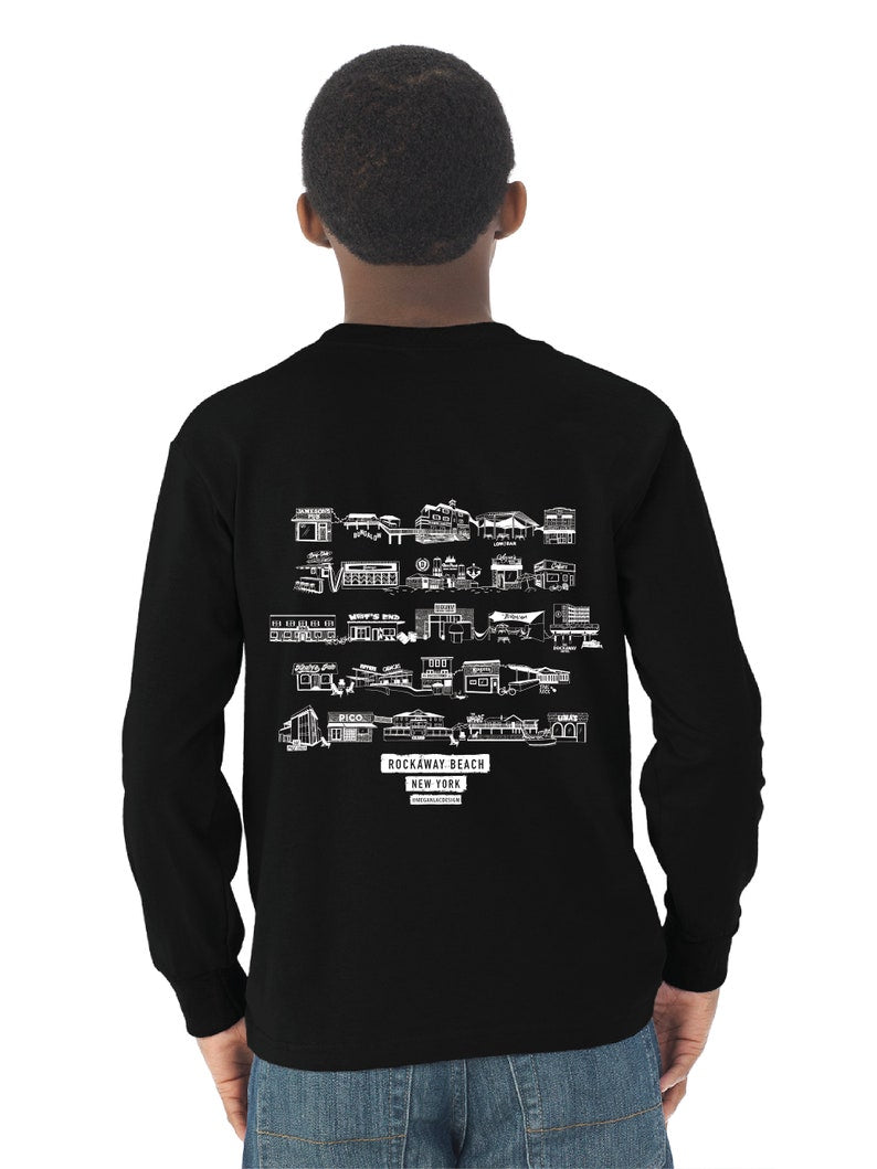 Kids Long Sleeve Tee - Rockaway Beach Bars