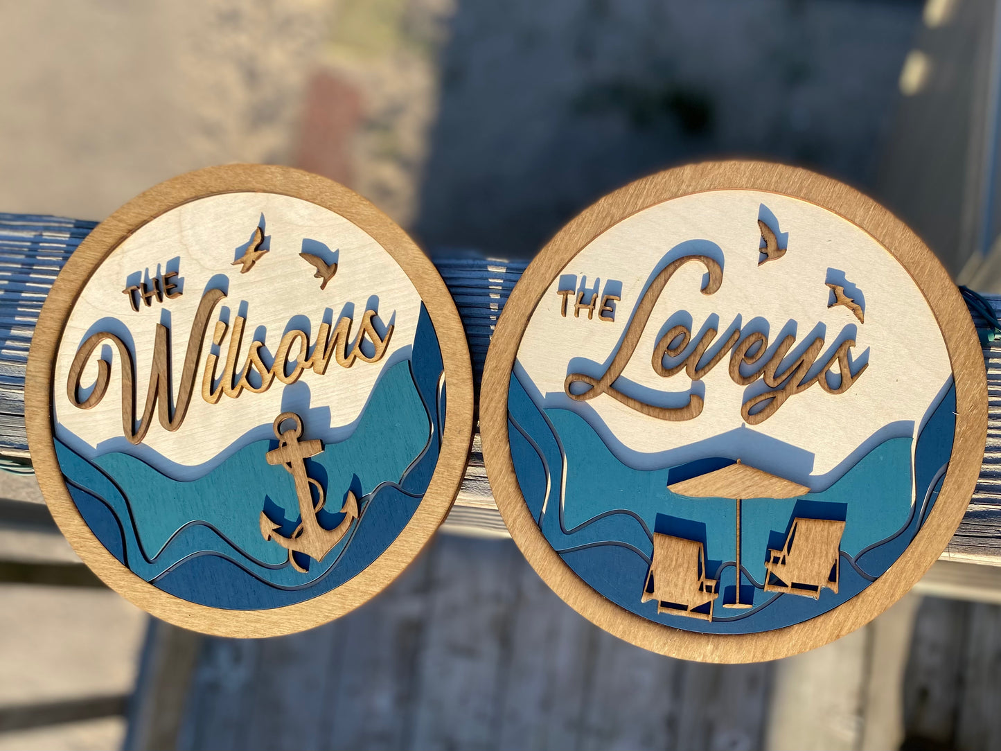 Geometric Waves | Custom Laser Cut + Hand Painted Sign | 9.5" x 9.5" (Preorder)