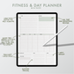 Fitness Planner, Daily Planner, Habit Tracker, Wellness Journal