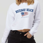 Women's Cropped American Flag Crewneck