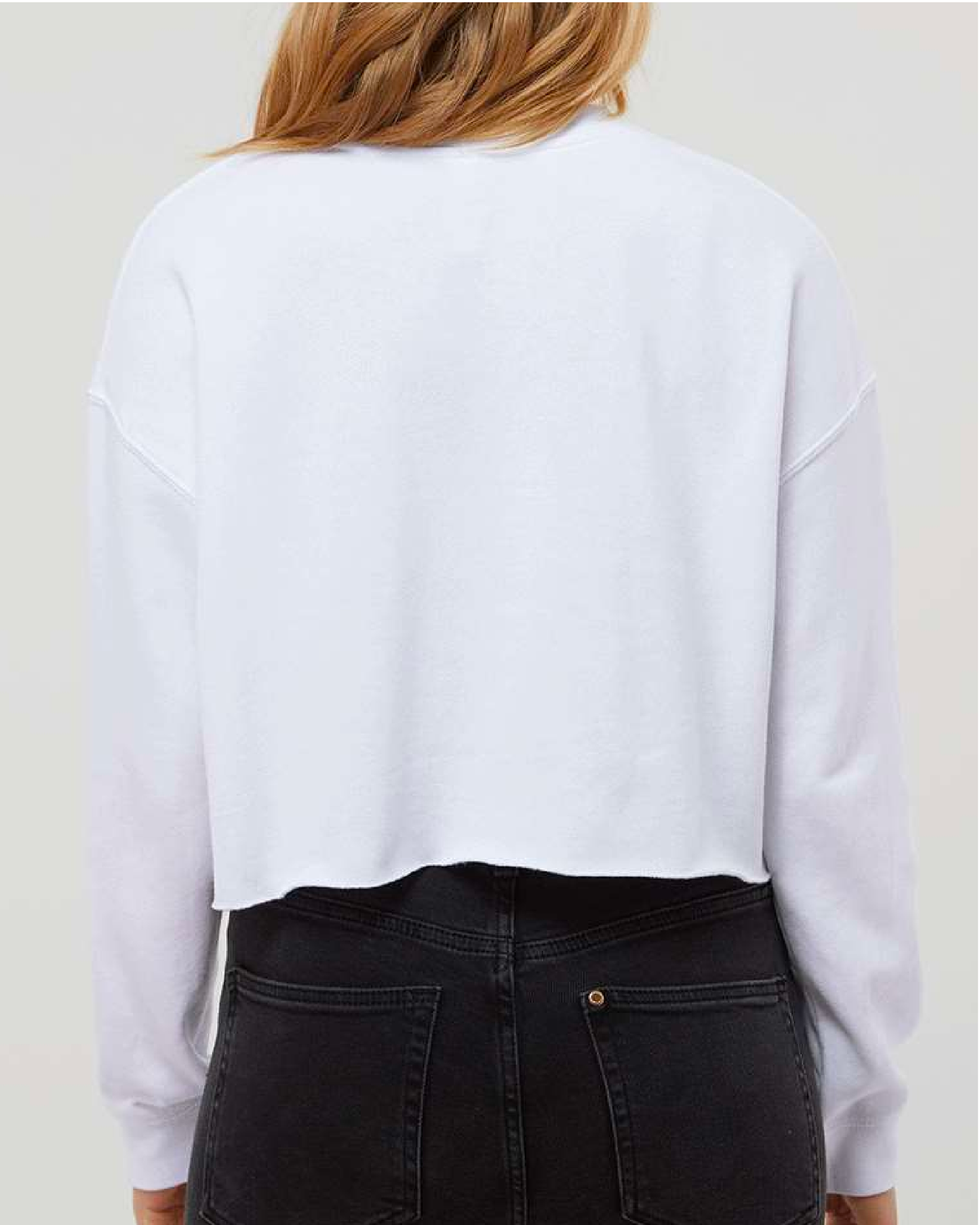 Women's Cropped American Flag Crewneck