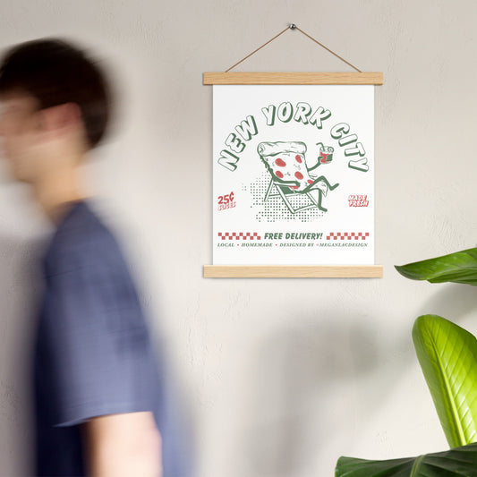 NYC Pizza Poster with Hangers
