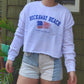 Women's Cropped American Flag Crewneck